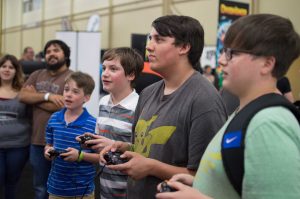 Attendees playing games at XPO